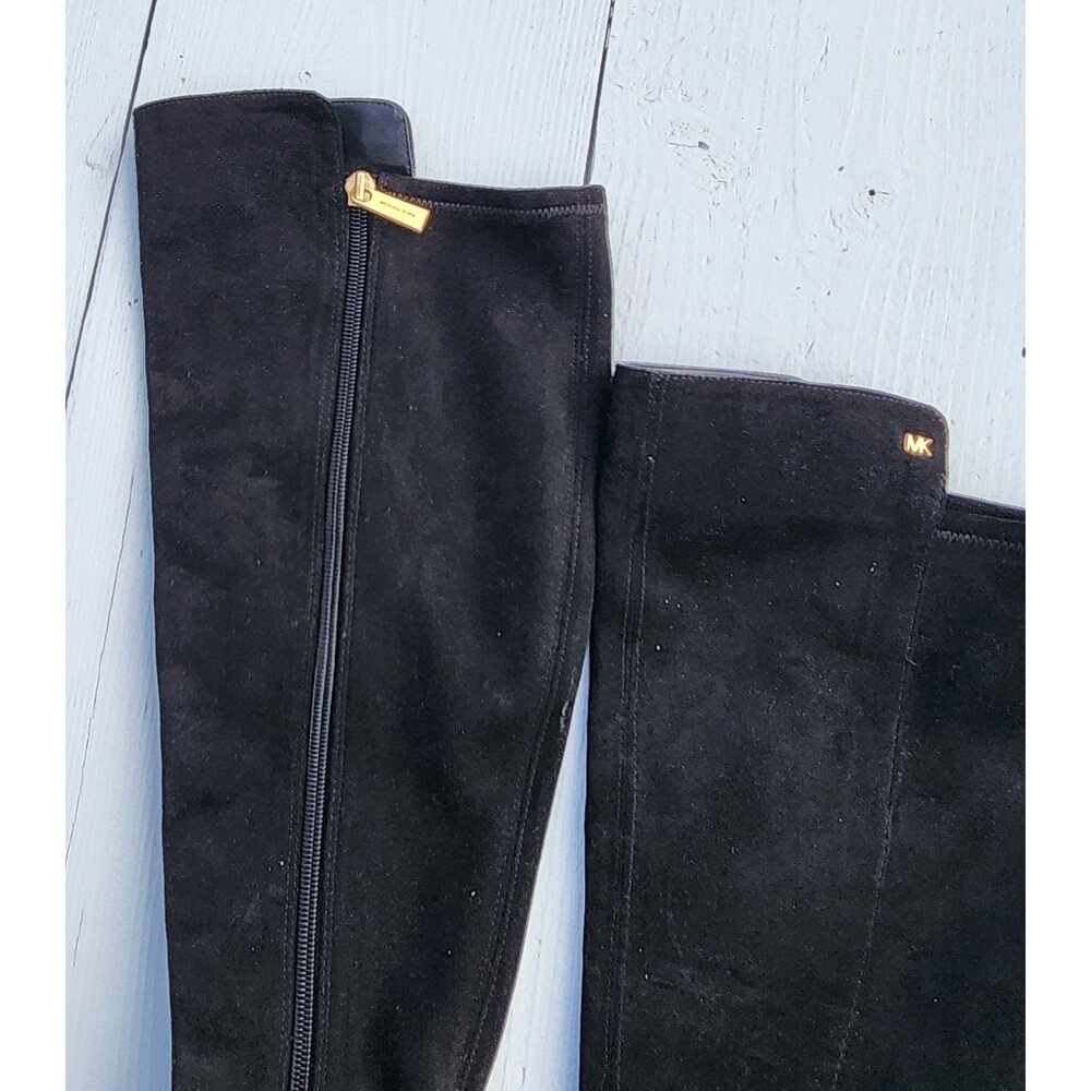 Michael Kors MK Bromley Black Suede Knee High Boots US 5.5 EU 35.5 - Picture 5 of 10